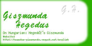 giszmunda hegedus business card